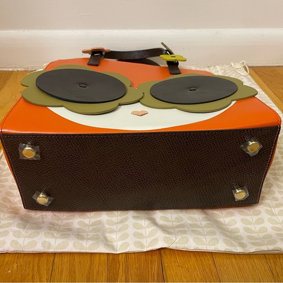 NEW Orla Kiely Retro 1960s Orange Lola Applique Handbag Purse - Picture 4 of 7